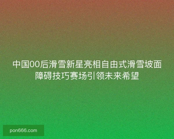 中国00后滑雪新星亮相自由式滑雪坡面障碍技巧赛场引领未来希望 中国00后滑雪新星亮相自由式滑雪坡面障碍技巧赛场引领未来希望